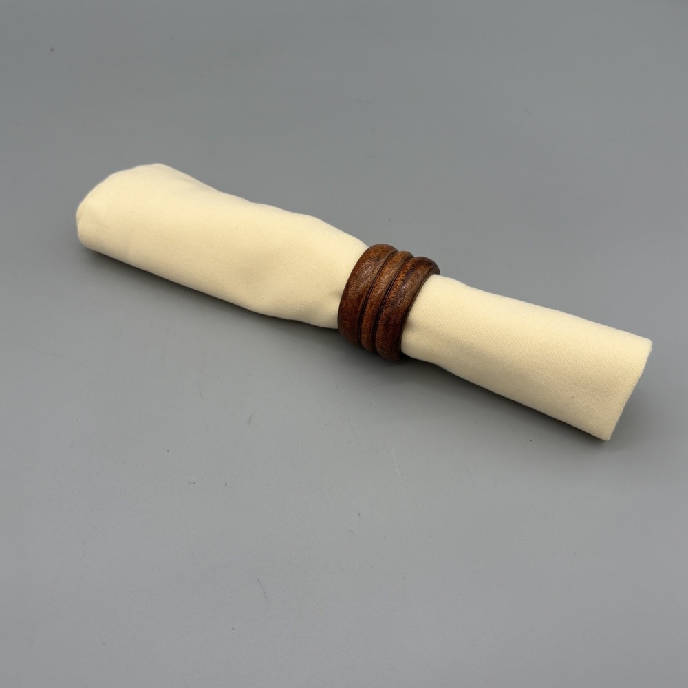 MCM Knobler‎ Wooden Napkin Rings - Set of 8 - Wood Napkin Holders Vintage 1.25"